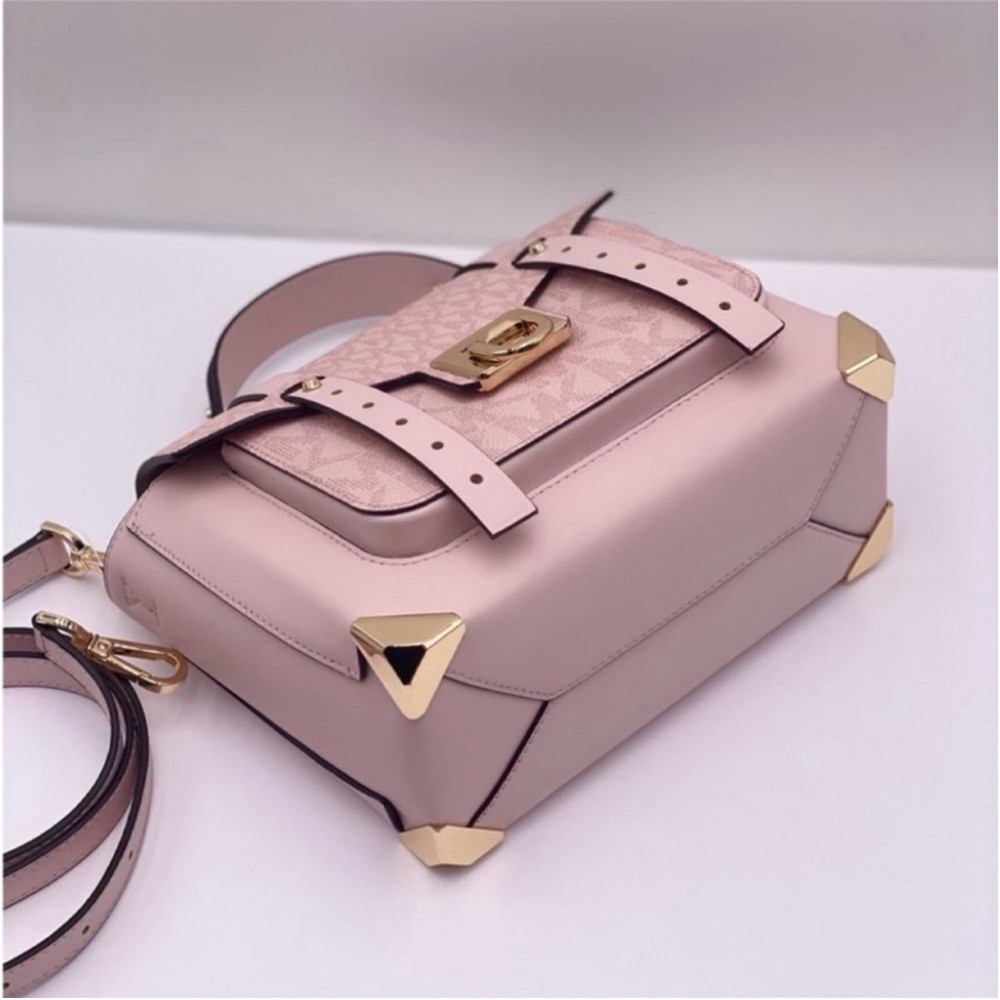 Michael Kors Manhattan Satchel Crossbody Powder Blush Multi - Picture 7 of 16